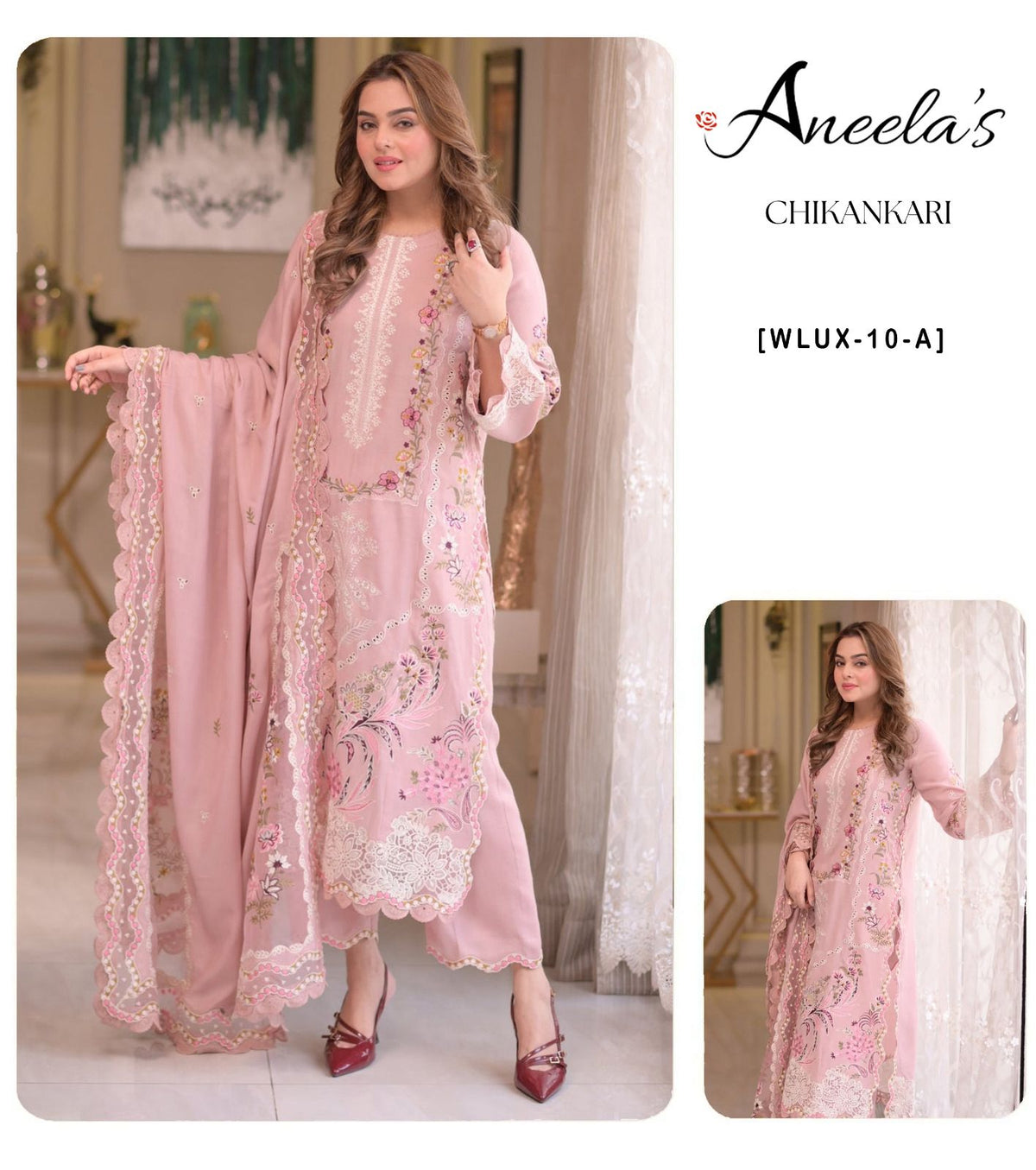 ANEELA’s WLUX-10A Chikankari