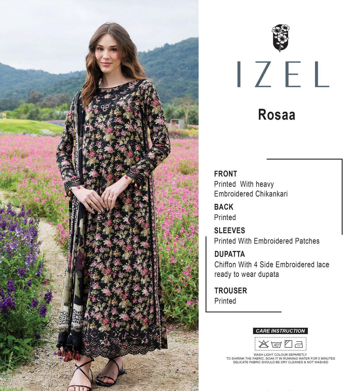 Izel Rosaa Crimson Lawn Collection 2026