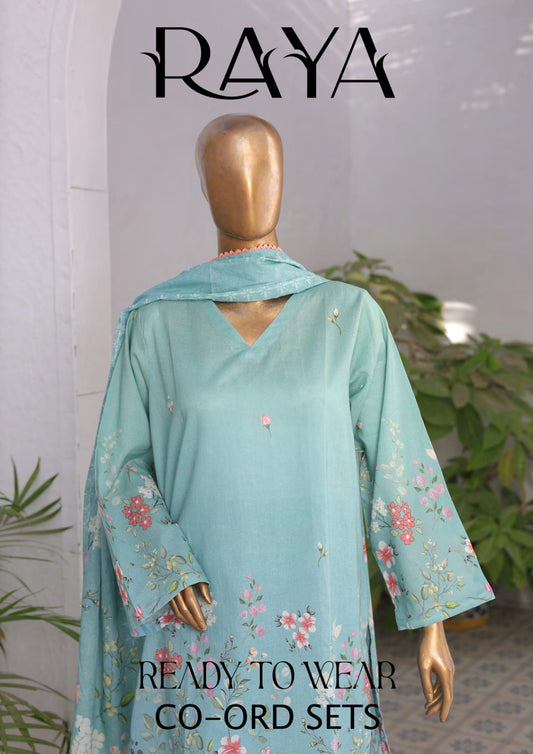 RAYA EXCLUSIVE MID SUMMER EMBROIDERED SLUB COTTON