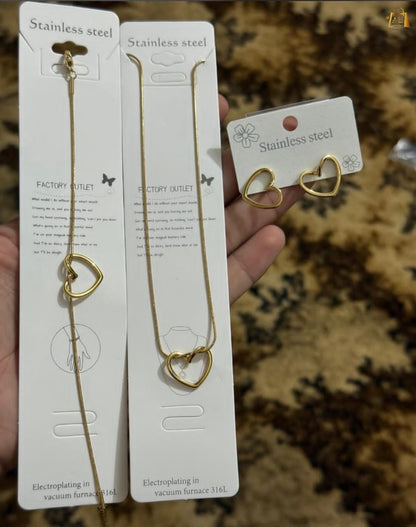 Stainless Steel Heart Combo Set