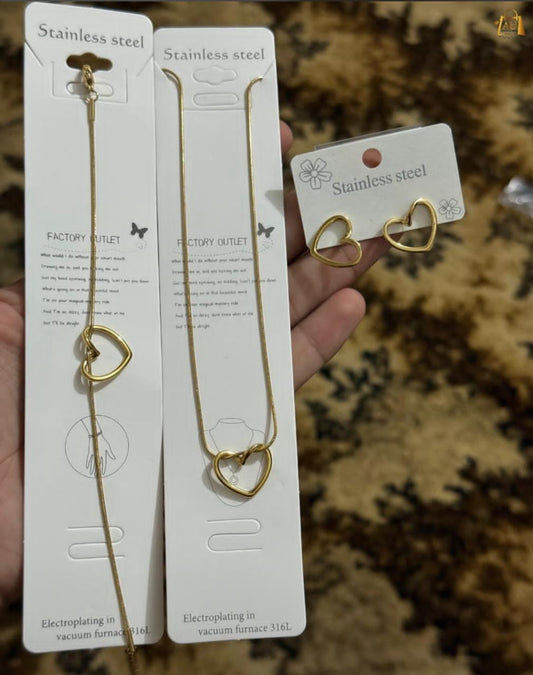Stainless Steel Heart Combo Set