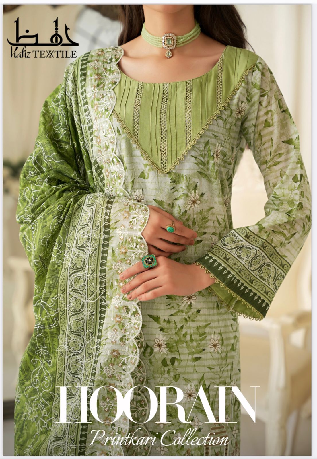 HOORAIN PRINTKARI Embroidered Lawn