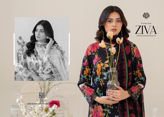 ZIVA EMBROIDERED LAWN
