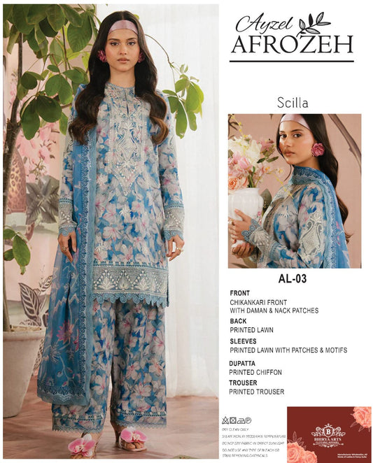 Afrozeh Lawn Chickenkari Collection