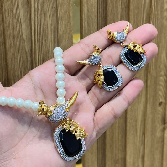 Bird Mala and Earrings