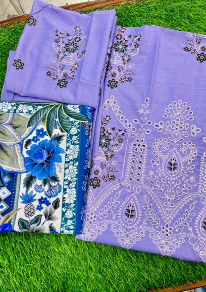 T.PARISHAY👑 Premium Embroidered 2 Piece Shirt Dupatta