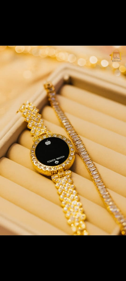 Led round jewelry watch with bracelet