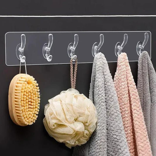PLASTIC ADHESIVE 6 HOOK STICKER PATTI