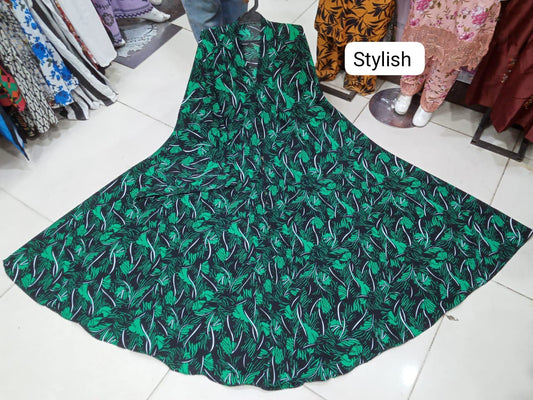 Printed Abaya Front open