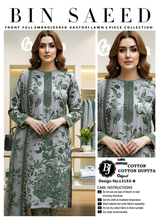 Bin Saeed Lawn Embroidered Collection BJ