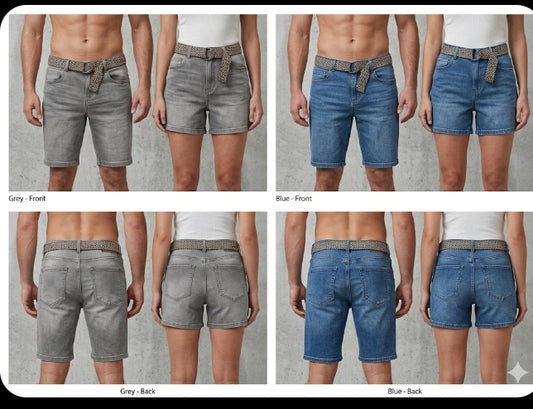 Denim imported soft stretchable shorts