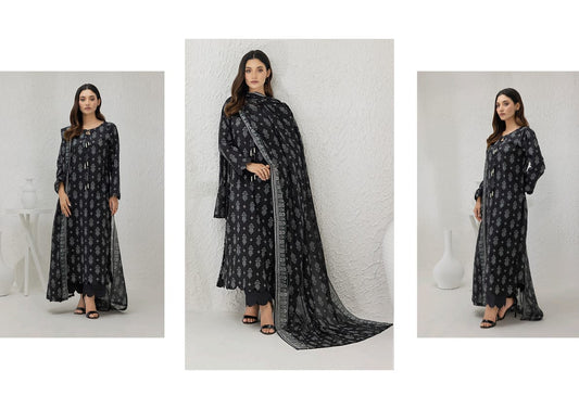 REGALIA BLACK & WHITE Digital Premium Printed Lawn Collection