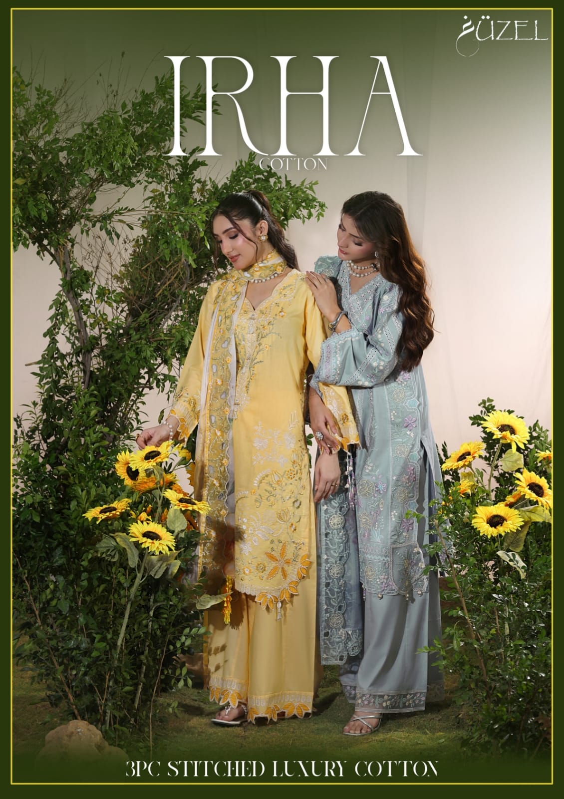 IRHA  GUZEL  Luxury Cotton 3 Pc Stitched Collection