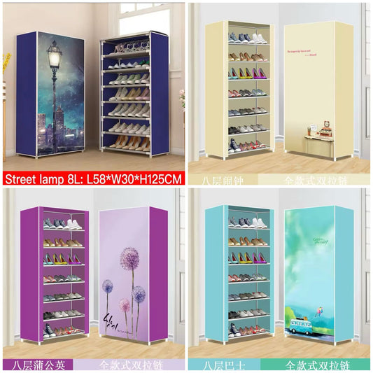 Shoe Rack 8 Floor Cloth Covered