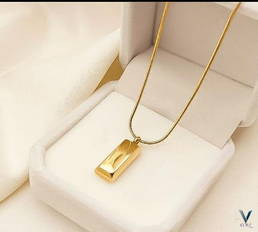 Fancy China Stainless steel Gold bar Locket