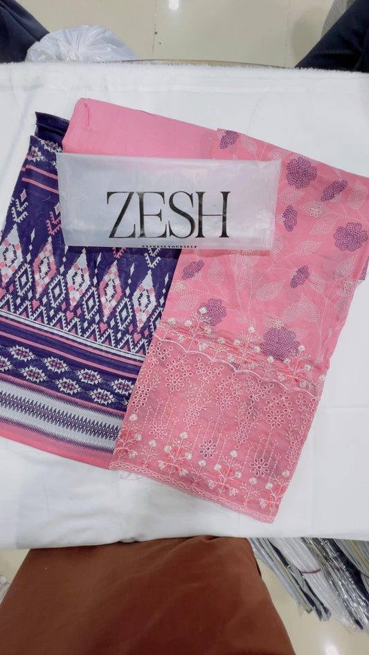 ZESH PREMIUM 3 PIECE Embroidered Eid Exclusive Lawn