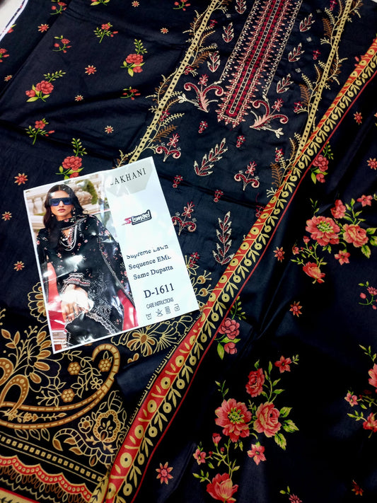 Bin Saeed Replica Embroidered 3 Pcs Suit