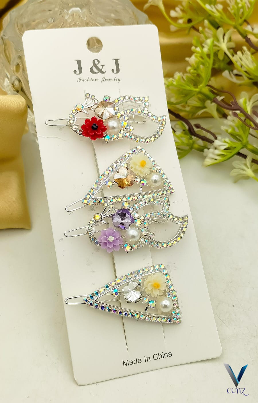 Fancy China Flowers hair pins