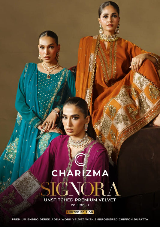 Charizma Signora Velvet Embroidered