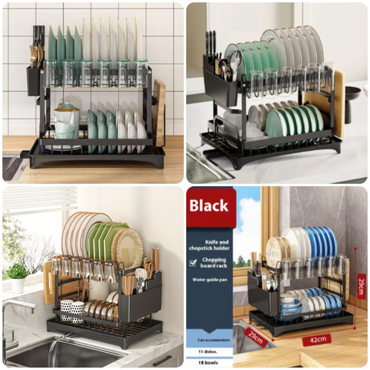 Dish Drainer Rack With Glass Holders