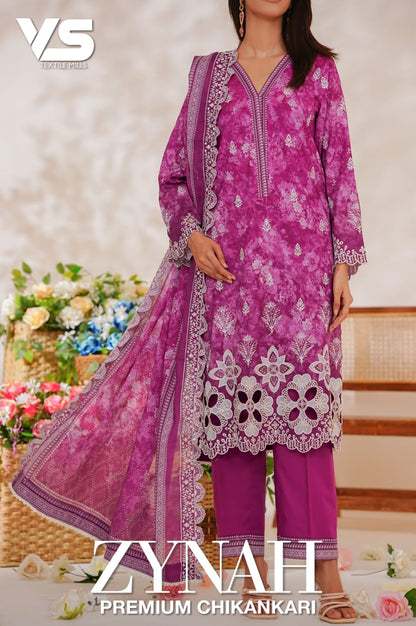 VS ZYNAH EMBROIDED CHIKANKARI COLLECTION