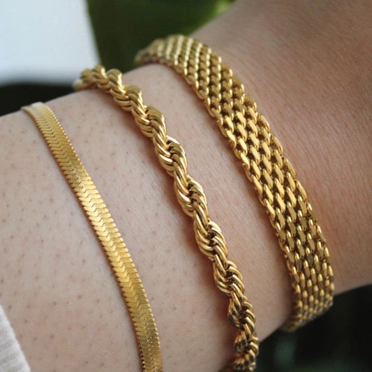 stainless steel 3 piece bracelet