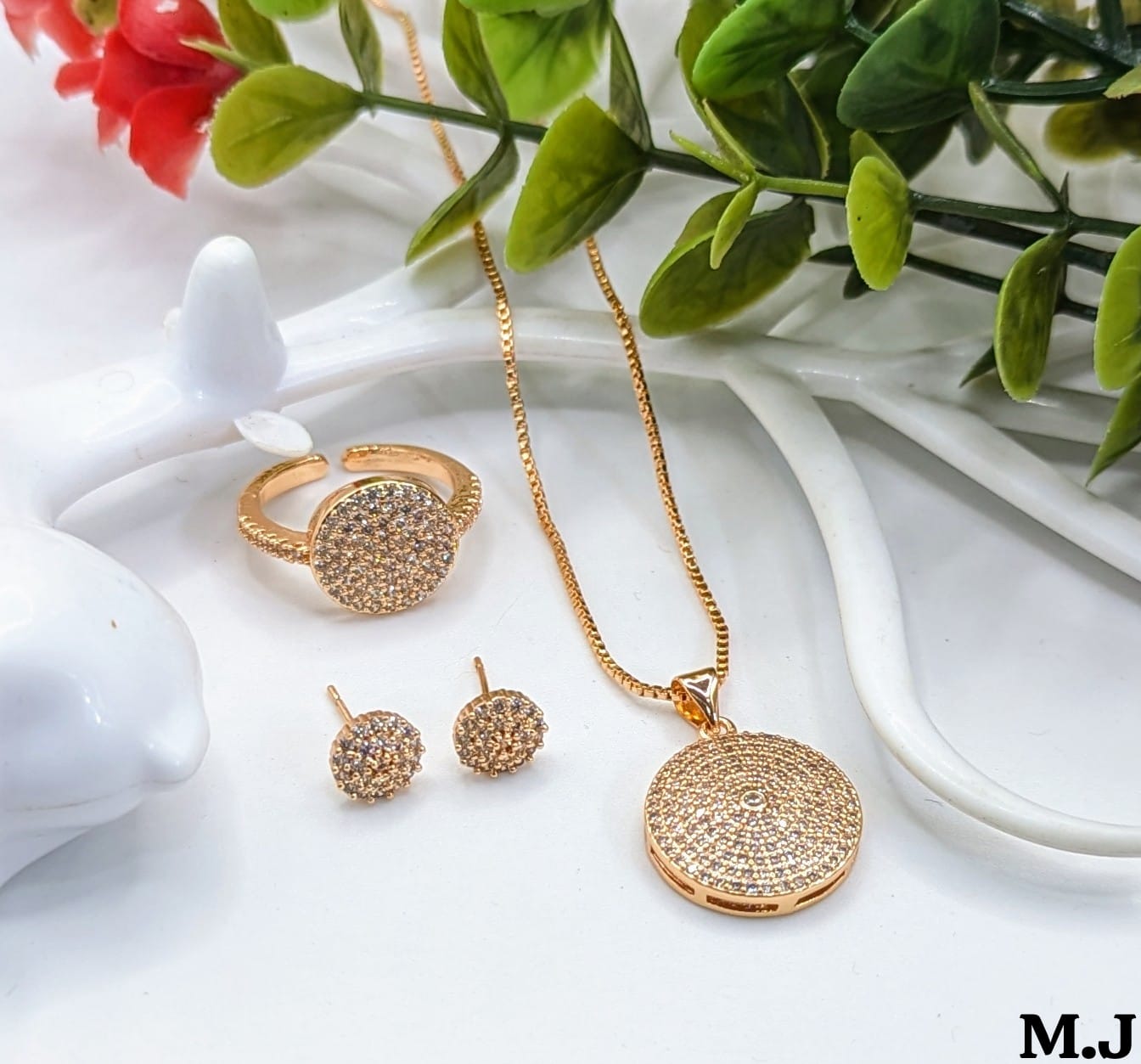 GOLD PLATED MICRO ZIRCON COMBO SET