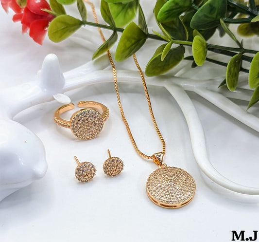 GOLD PLATED MICRO ZIRCON COMBO SET