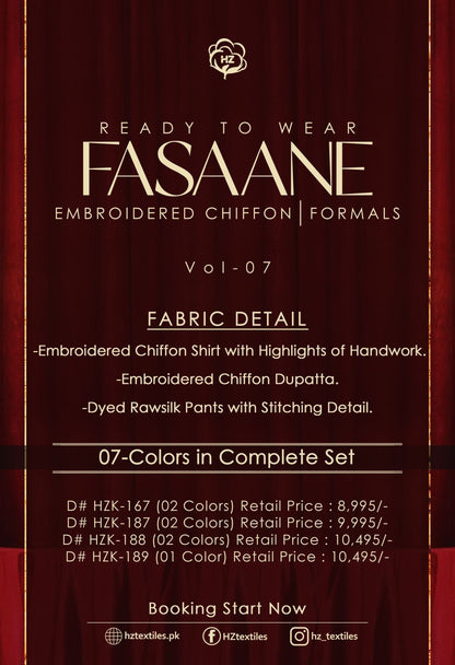 FASAANE Chiffon Hand Embellished Vol-7