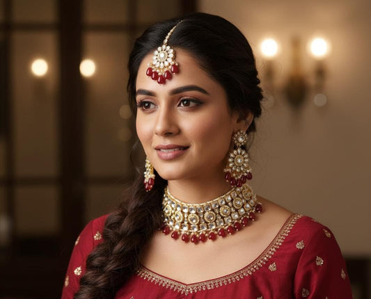 Beautiful Indian Dabbi Kundan Choker Set