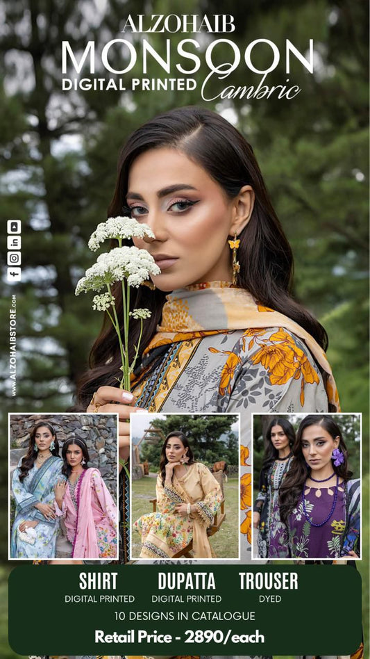 Alzohaib Monsoon Cambric Collection
