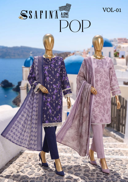 SAFINA POP Digital Printed Lawn 3 PIECE Collection 2026