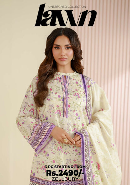 ZELLBURY LAWN Printed 3 PIECE Collection VOL-6 2026