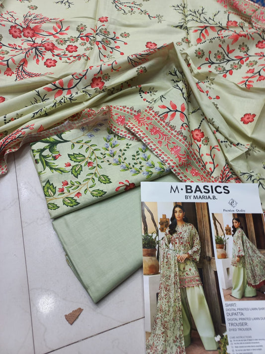 MARIA-B RAPLICA PRINTED SUIT WITH LAWN DUPATTA