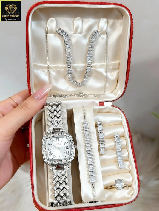 GIRL'S DAIMONDS STONE JEWELRY WATCH