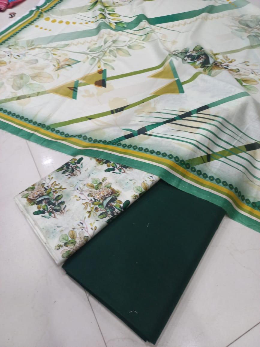Mix Brand 3 Pcs Printed Cotton Lawn
