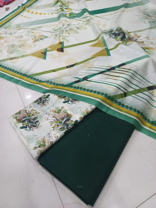 Mix Brand 3 Pcs Printed Cotton Lawn