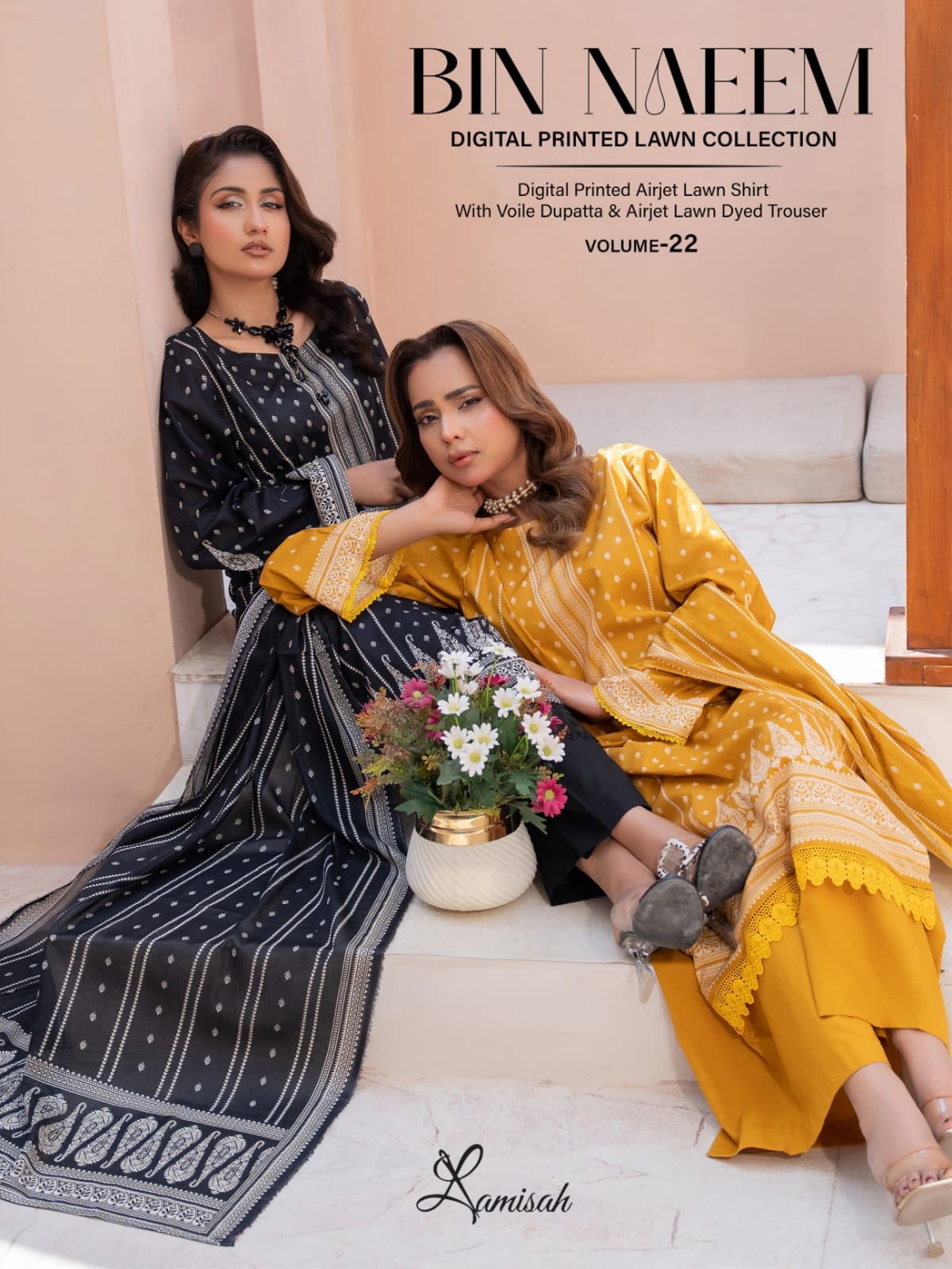 Bin Naeem DIGITAL PRINTED LAWN platinum