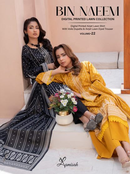 Bin Naeem DIGITAL PRINTED LAWN platinum