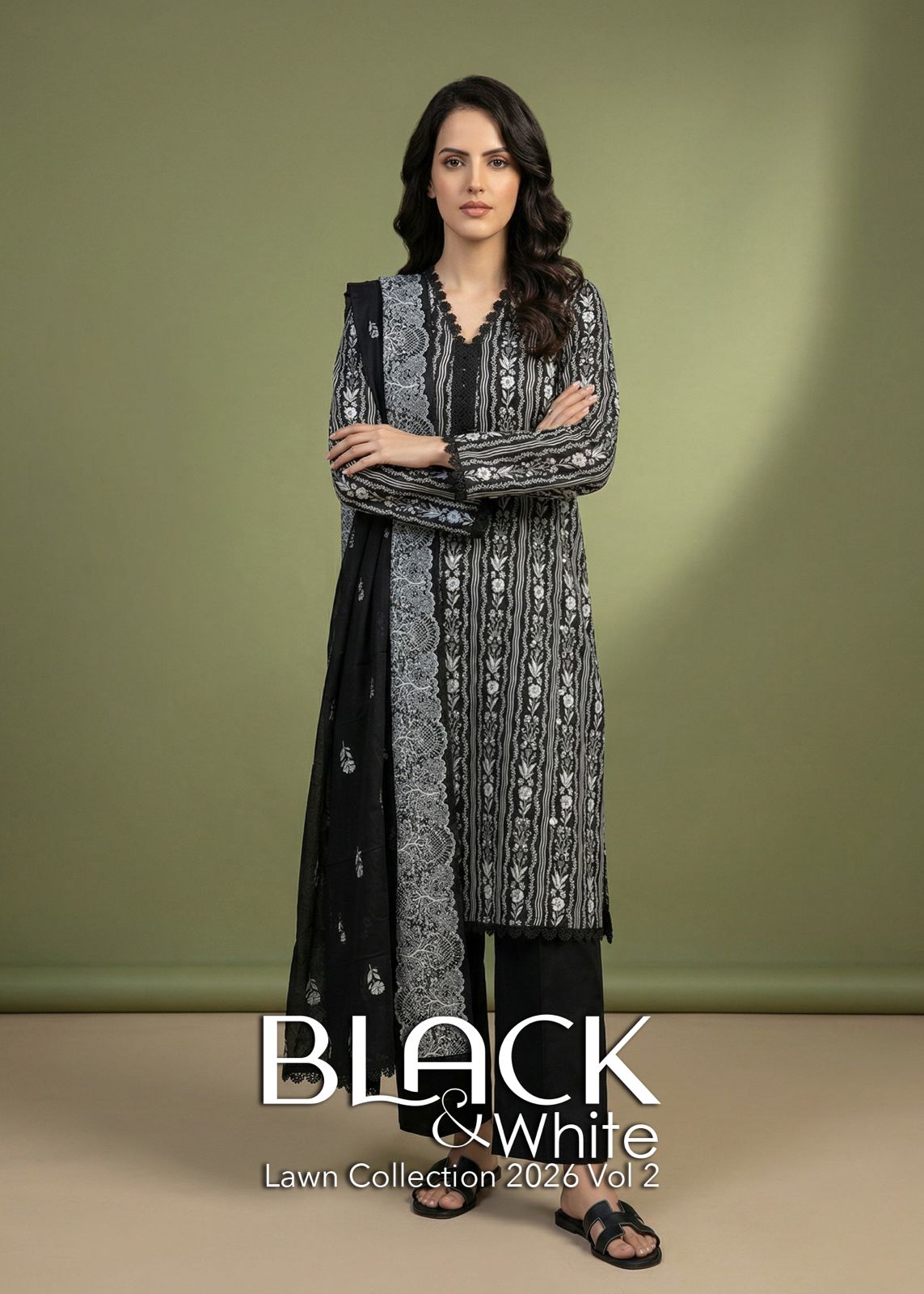 BLACK & WHITE DIGITAL PRINED LAWN COLLECTION 2026