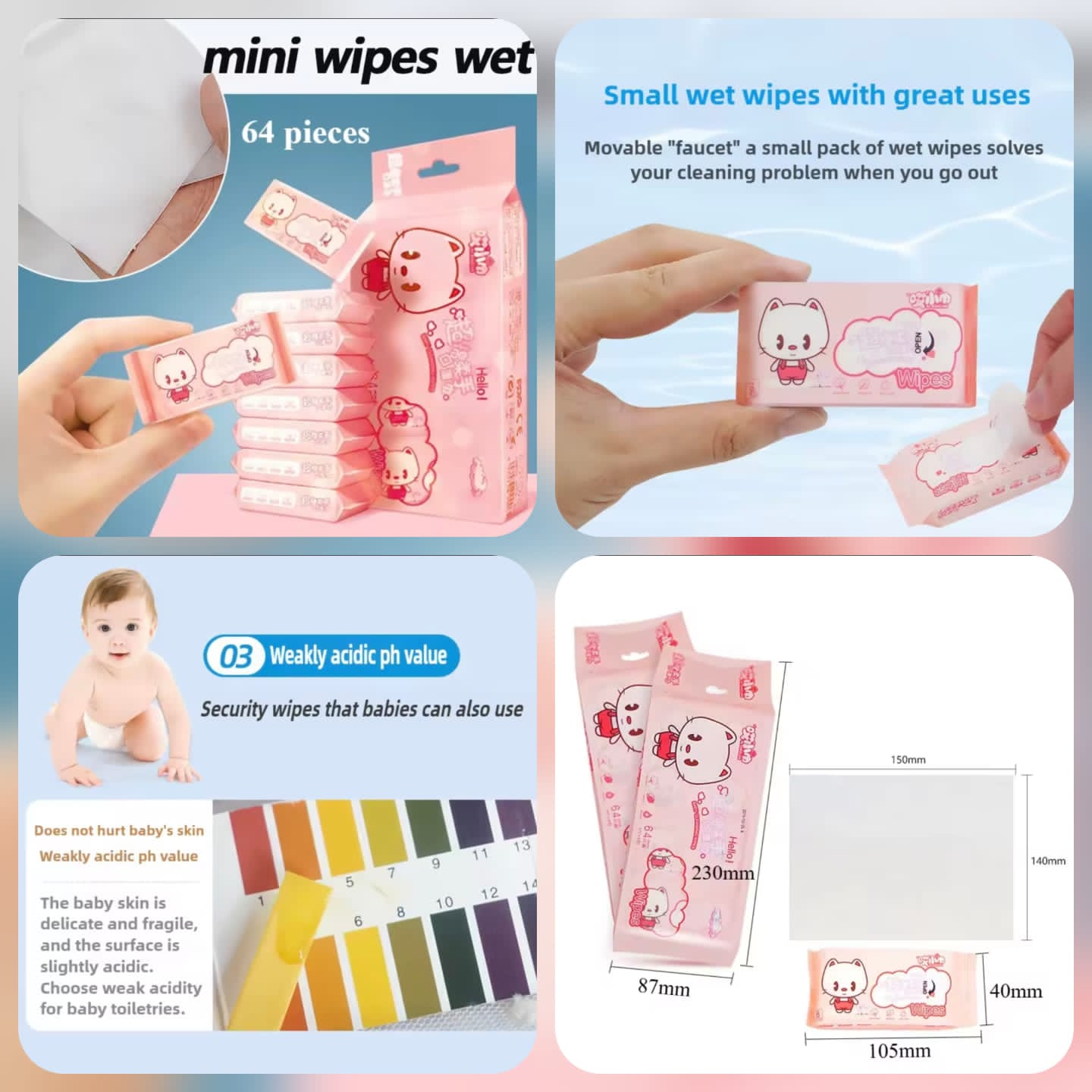 Cleaning Mini Packed Wipe