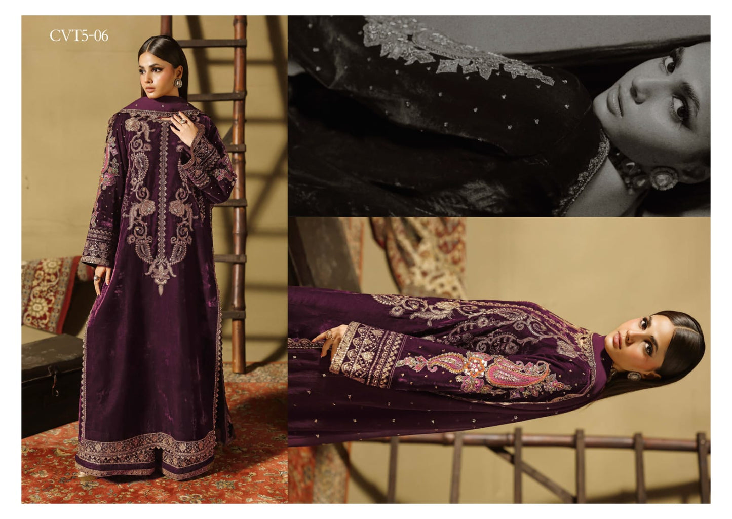 Charizma Signora Velvet Embroidered
