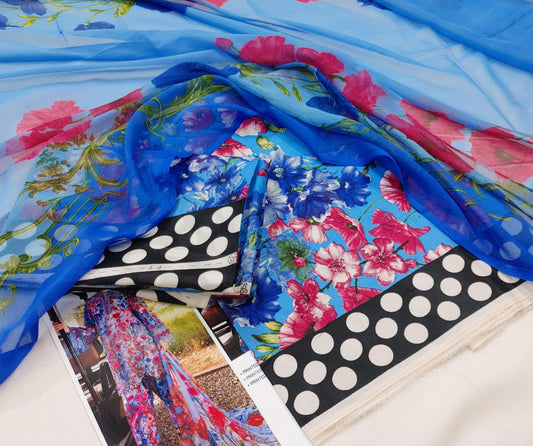 Printed Lawn With Chiffon Dupatta Collection