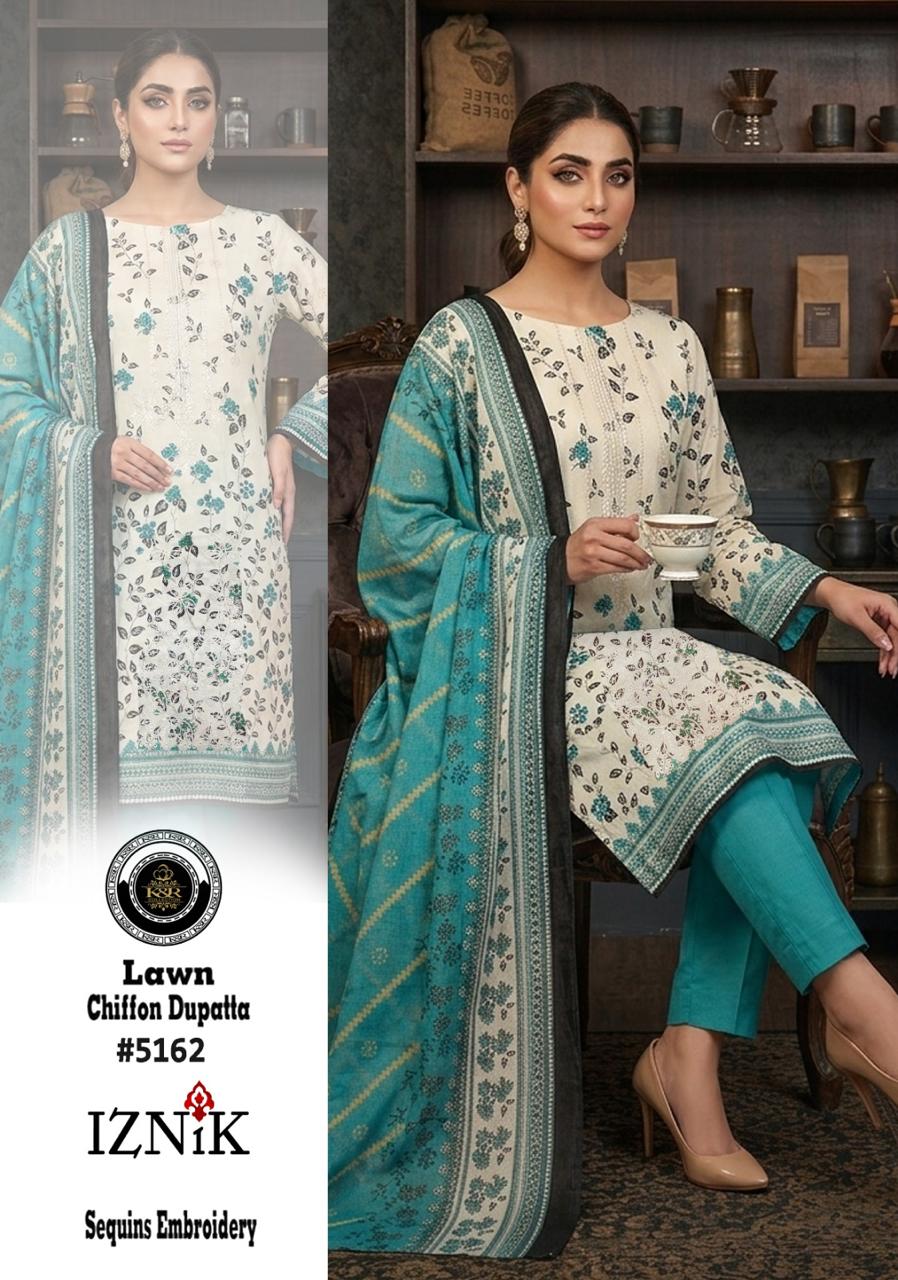 K&R Lawn Shirt with Sequence Embroidery