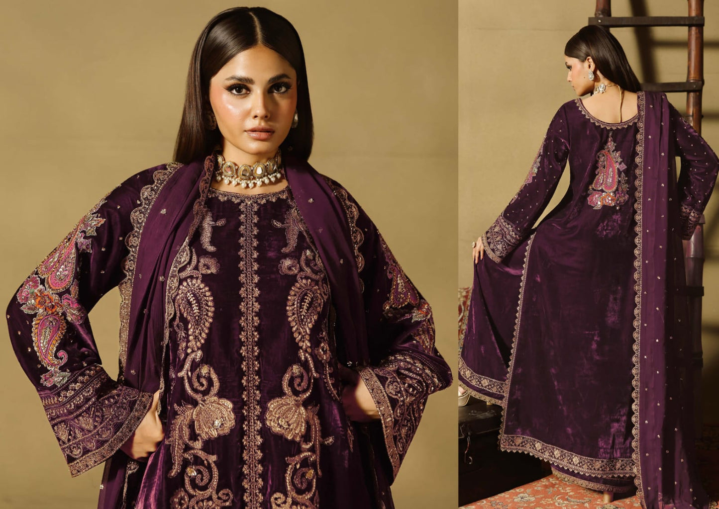 Charizma Signora Velvet Embroidered