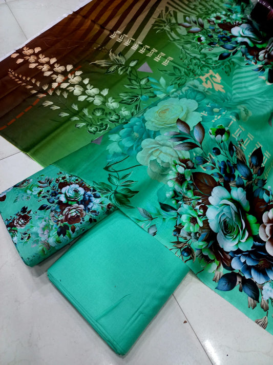 Mix Brand 3 Pcs Printed Cotton
