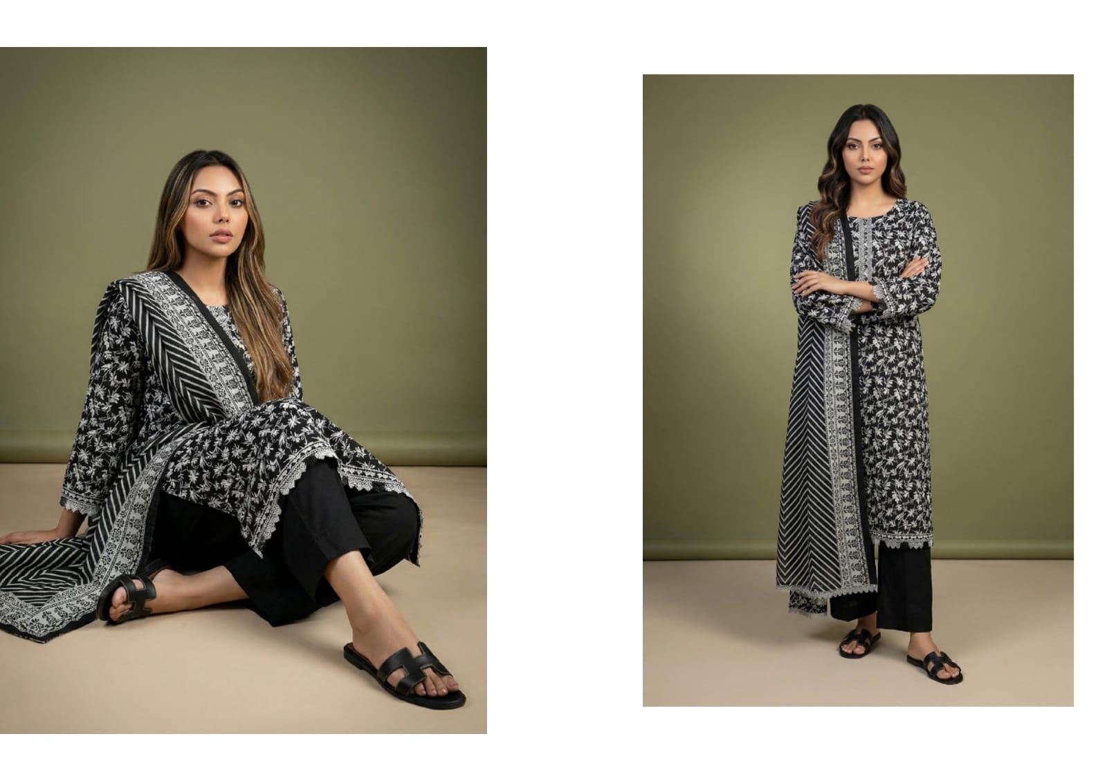 BLACK & WHITE DIGITAL PRINED LAWN COLLECTION 2026