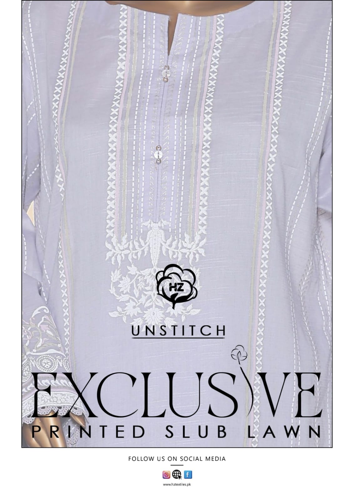 HZ Exclusive Printed Slub Lawn