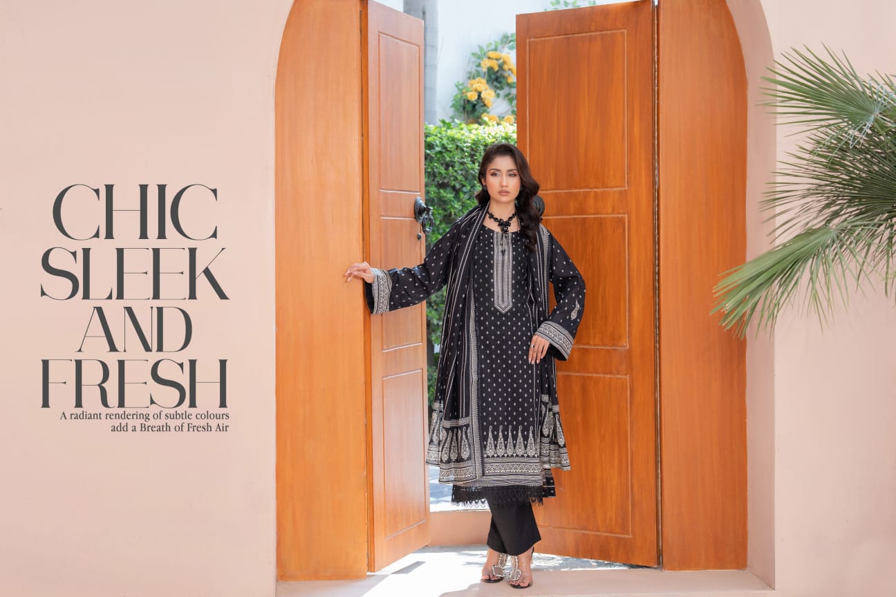 Bin Naeem DIGITAL PRINTED LAWN platinum