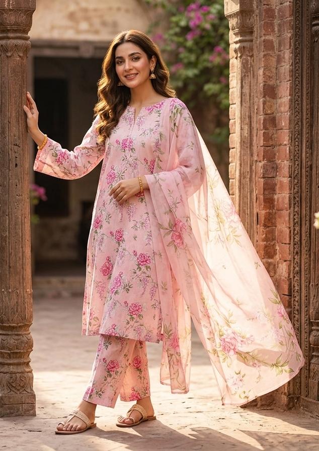 Printed Lawn With Chiffon Dupatta Collection